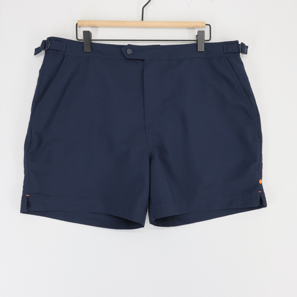 Swims Paloma Swim Shorts Mens 36 Navy Seersucker Tailored Side Adjuster